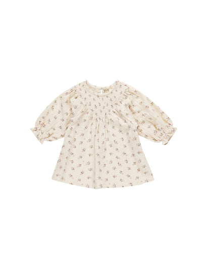 Quincy Mae V Smocked Dress - Holly Berry