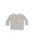 Quincy Mae Henley Knit Top - Fog