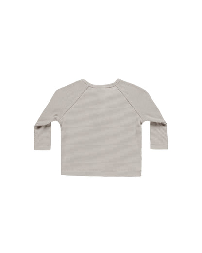 Quincy Mae Henley Knit Top - Fog