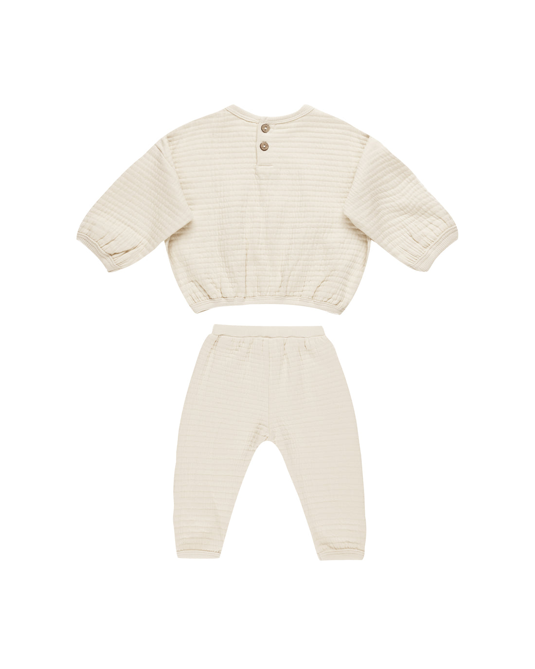 Quincy Mae Textured Sweat Set - Natural