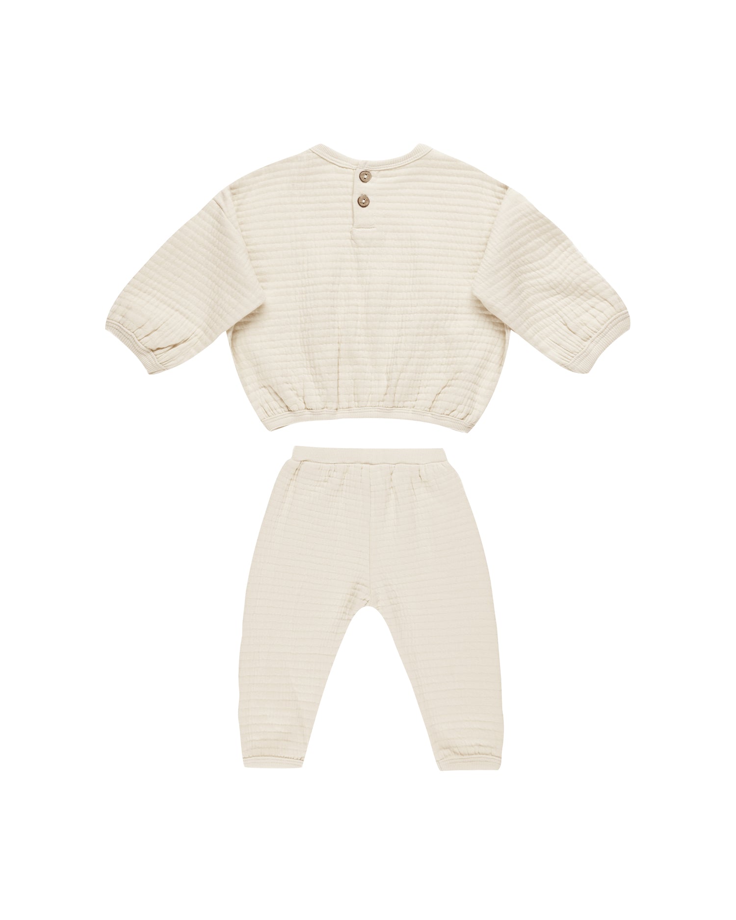 Quincy Mae Textured Sweat Set - Natural