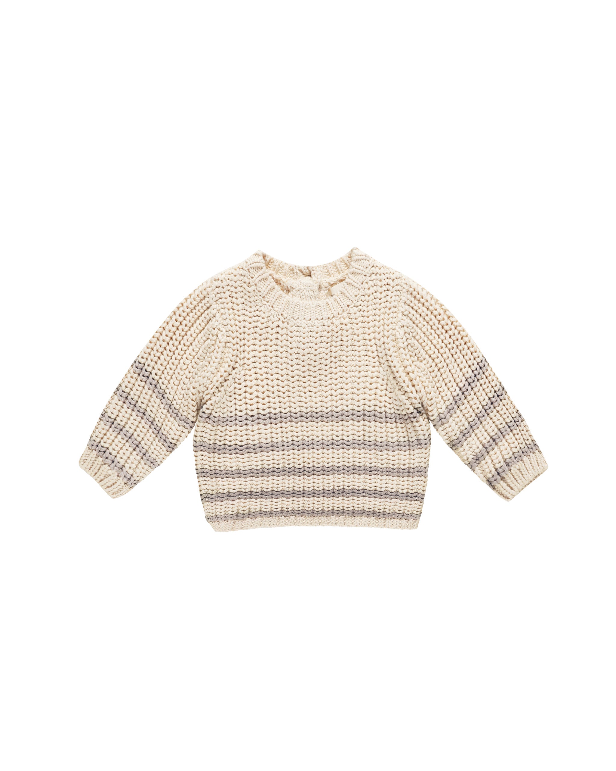 Quincy Mae Rex Sweater - Fog Stripe