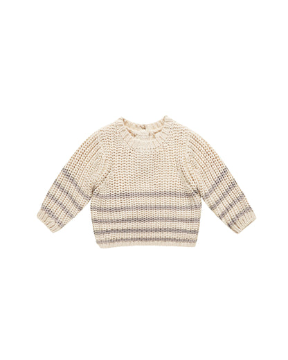 Quincy Mae Rex Sweater - Fog Stripe