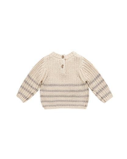 Quincy Mae Rex Sweater - Fog Stripe