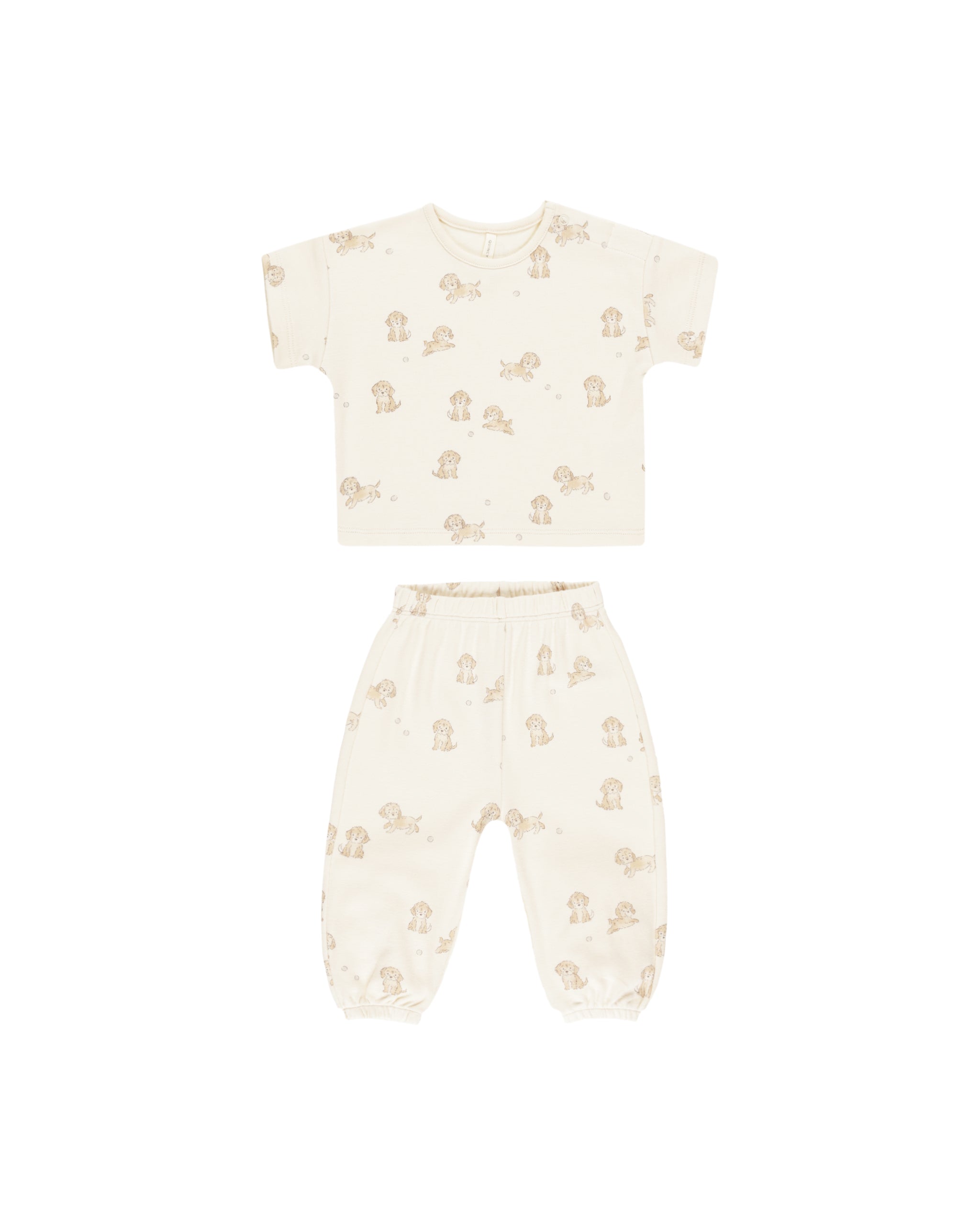 Quincy Mae Jersey Tee + Pant Set - Puppies