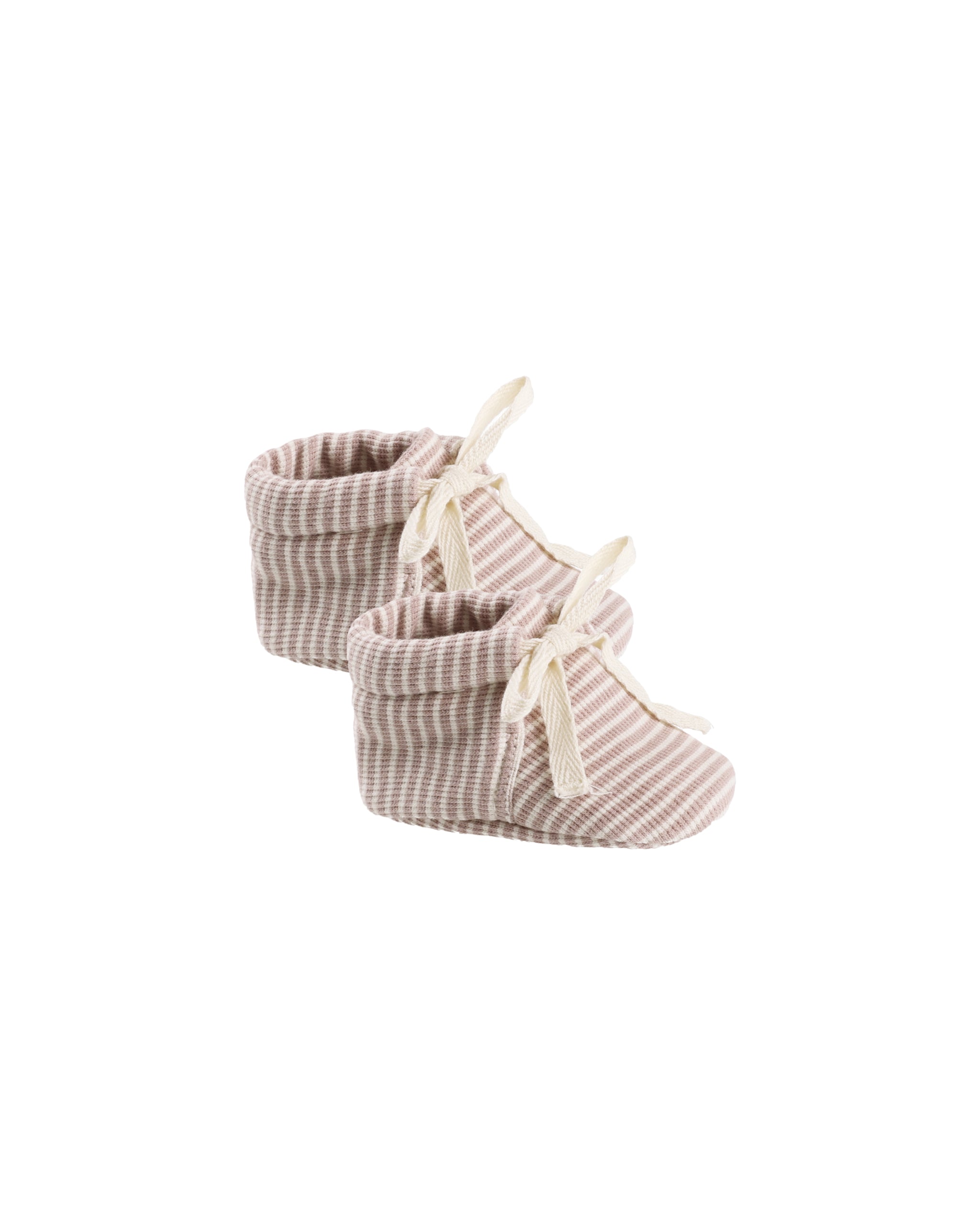 Quincy Mae Baby Booties - Mauve Stripe