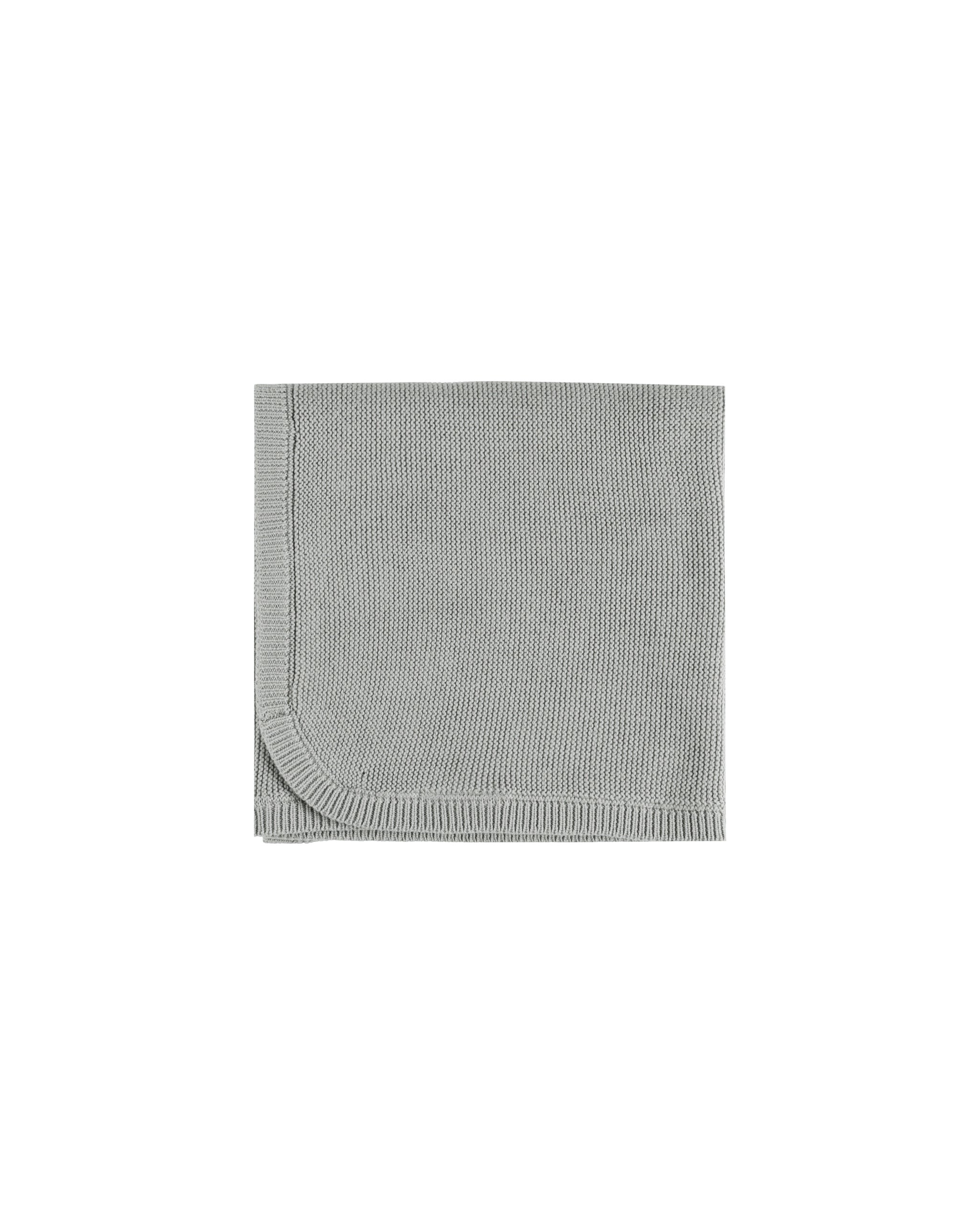 Quincy Mae Knit Baby Blanket - Dusty Blue