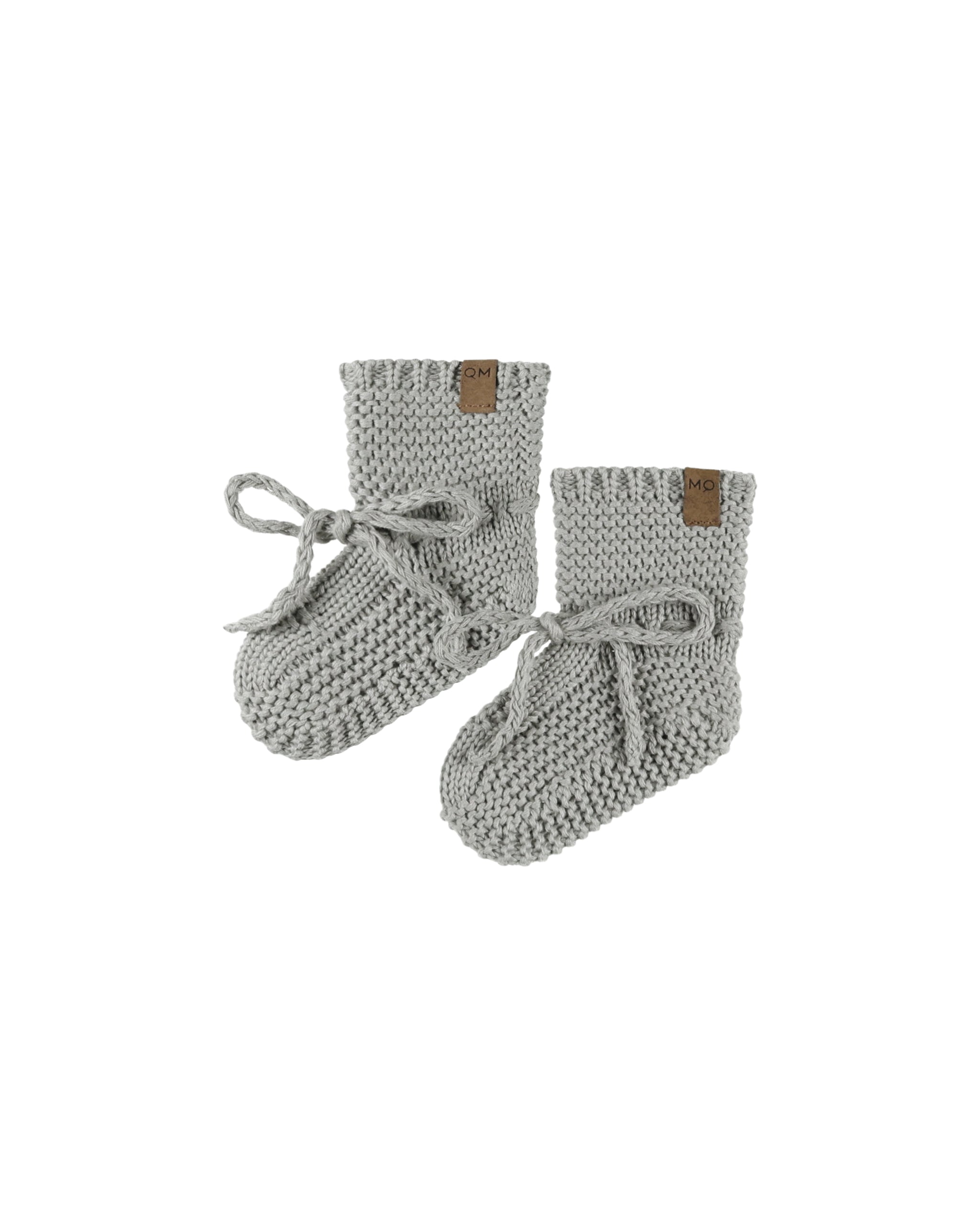 Quincy Mae Knit Booties - Dusty Blue