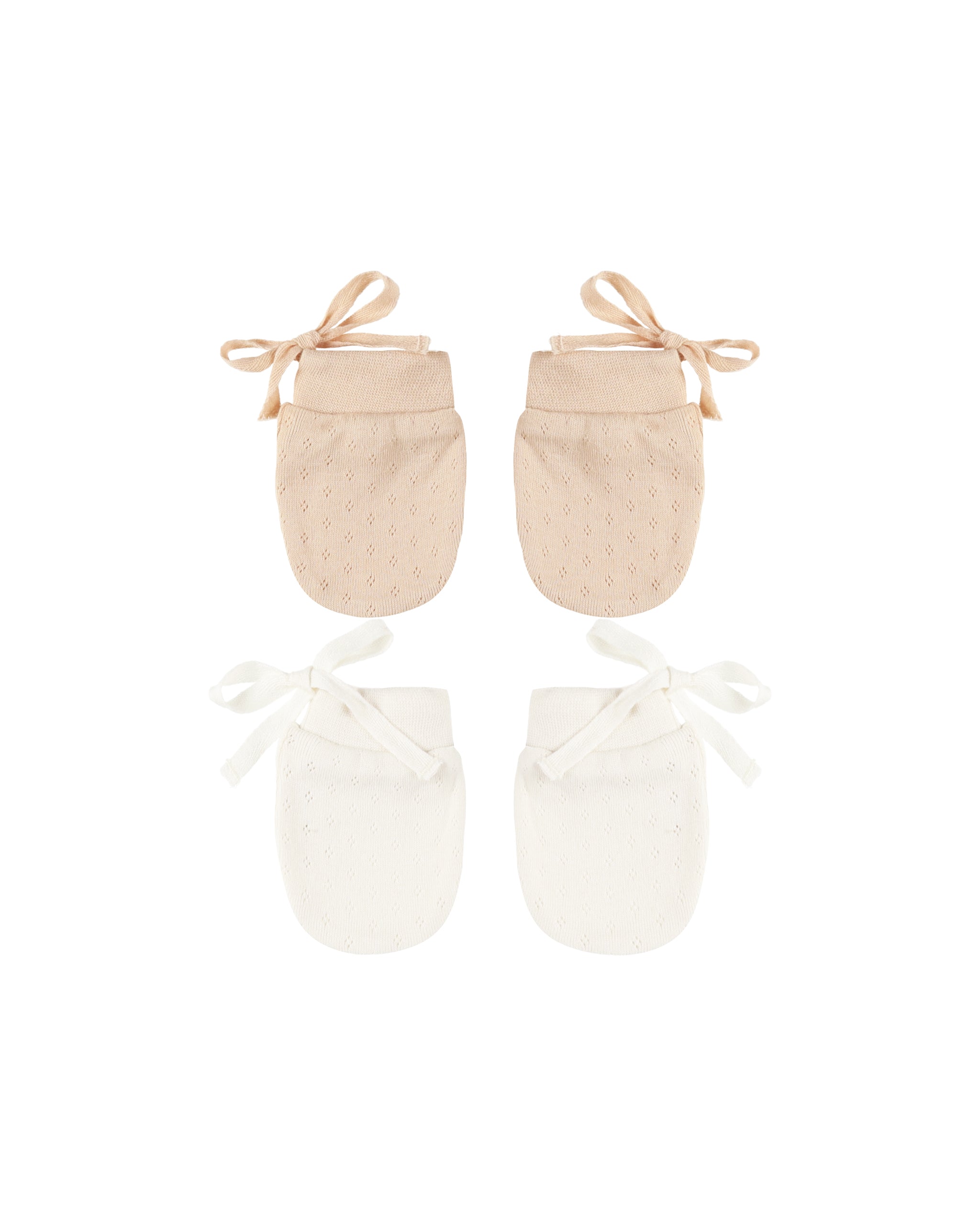 Quincy Mae No Scratch Mittens, Set Of 2 - Ivory, Shell