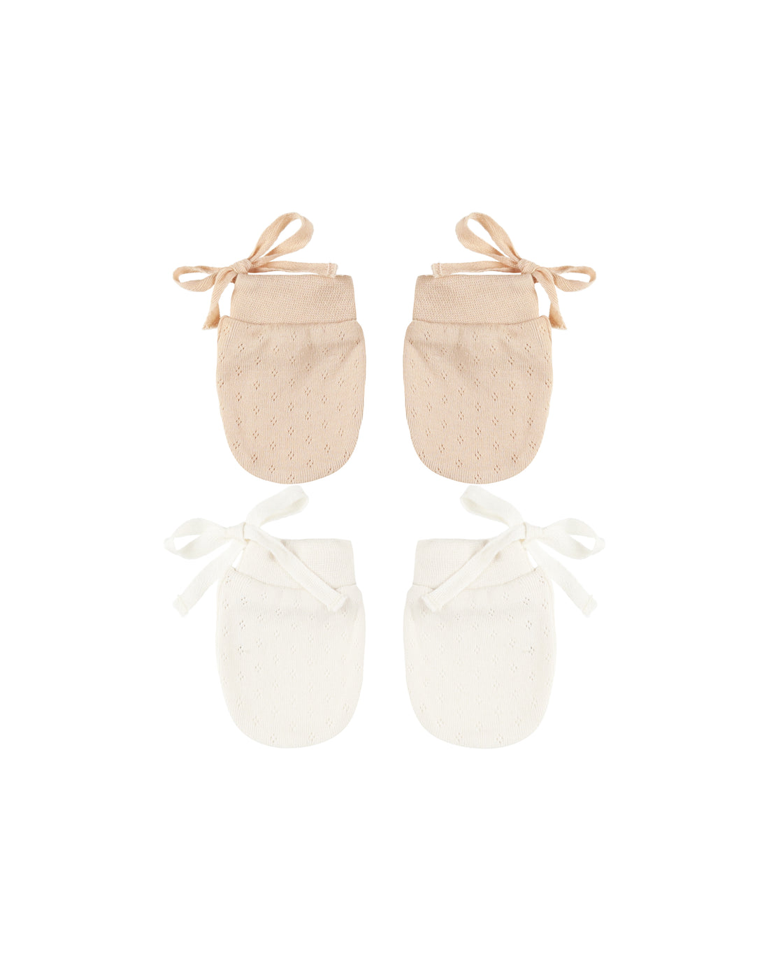 Quincy Mae No Scratch Mittens, Set Of 2 - Ivory, Shell