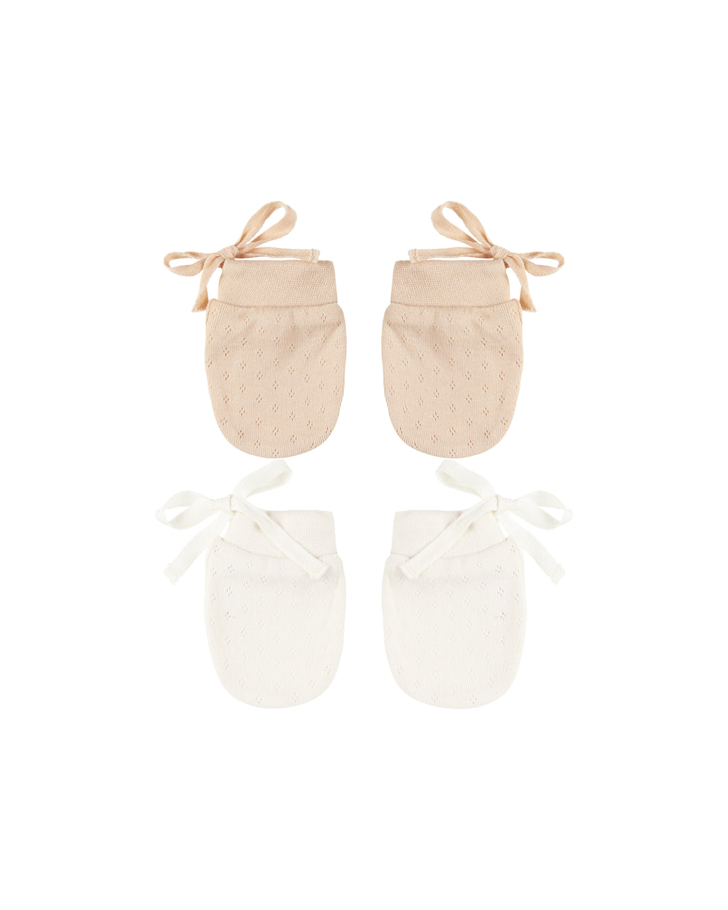 Quincy Mae No Scratch Mittens, Set Of 2 - Ivory, Shell