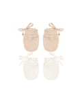 Quincy Mae No Scratch Mittens, Set Of 2 - Ivory, Shell