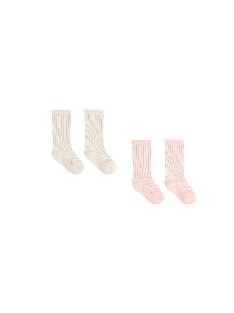 Quincy Mae Sock Set - Ivory, Bubblegum