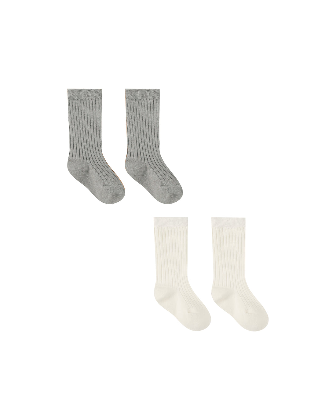 Quincy Mae Socks Set - Ivory, Dusty Blue