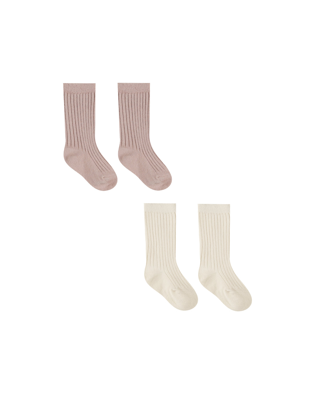 Quincy Mae Socks Set - Natural, Mauve