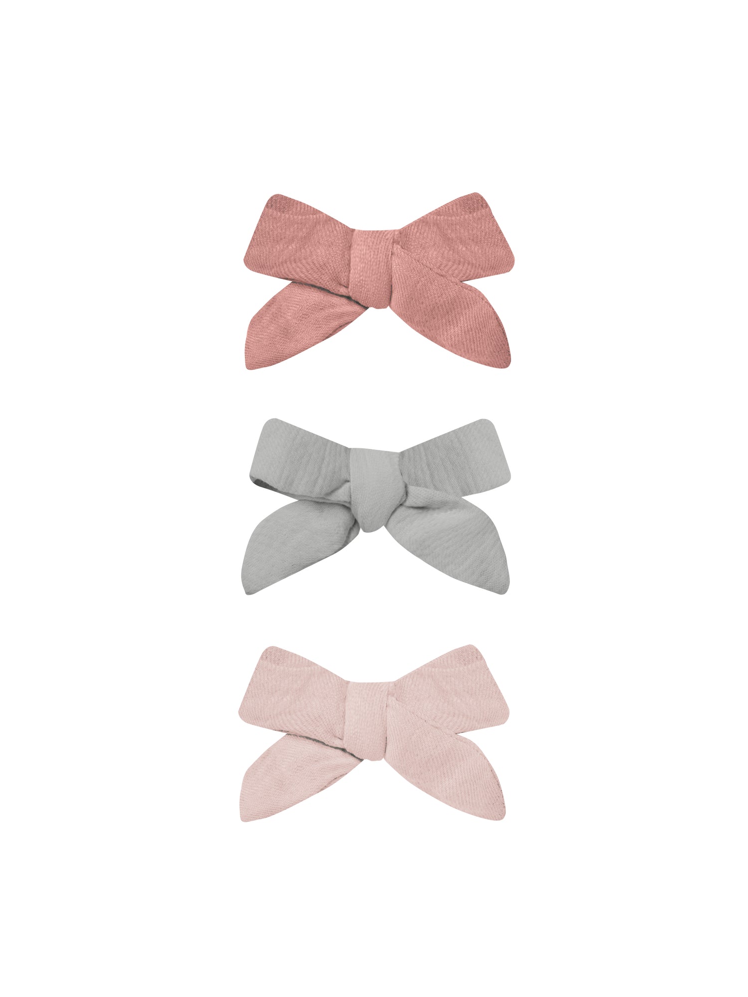 Quincy Mae Bow with Clip, Set Of 3 - Lipstick, Sky, Bubblegum