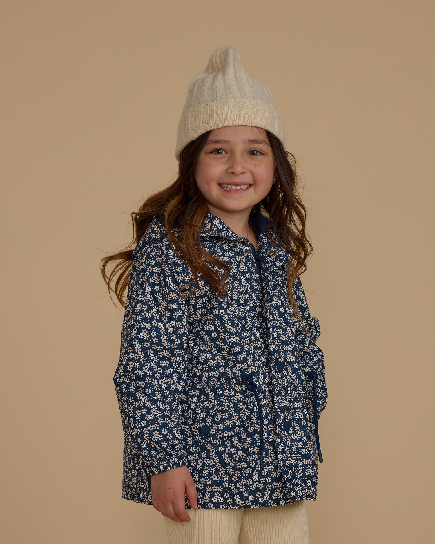 Rylee + Cru Raincoat - Blue Floral/Indigo