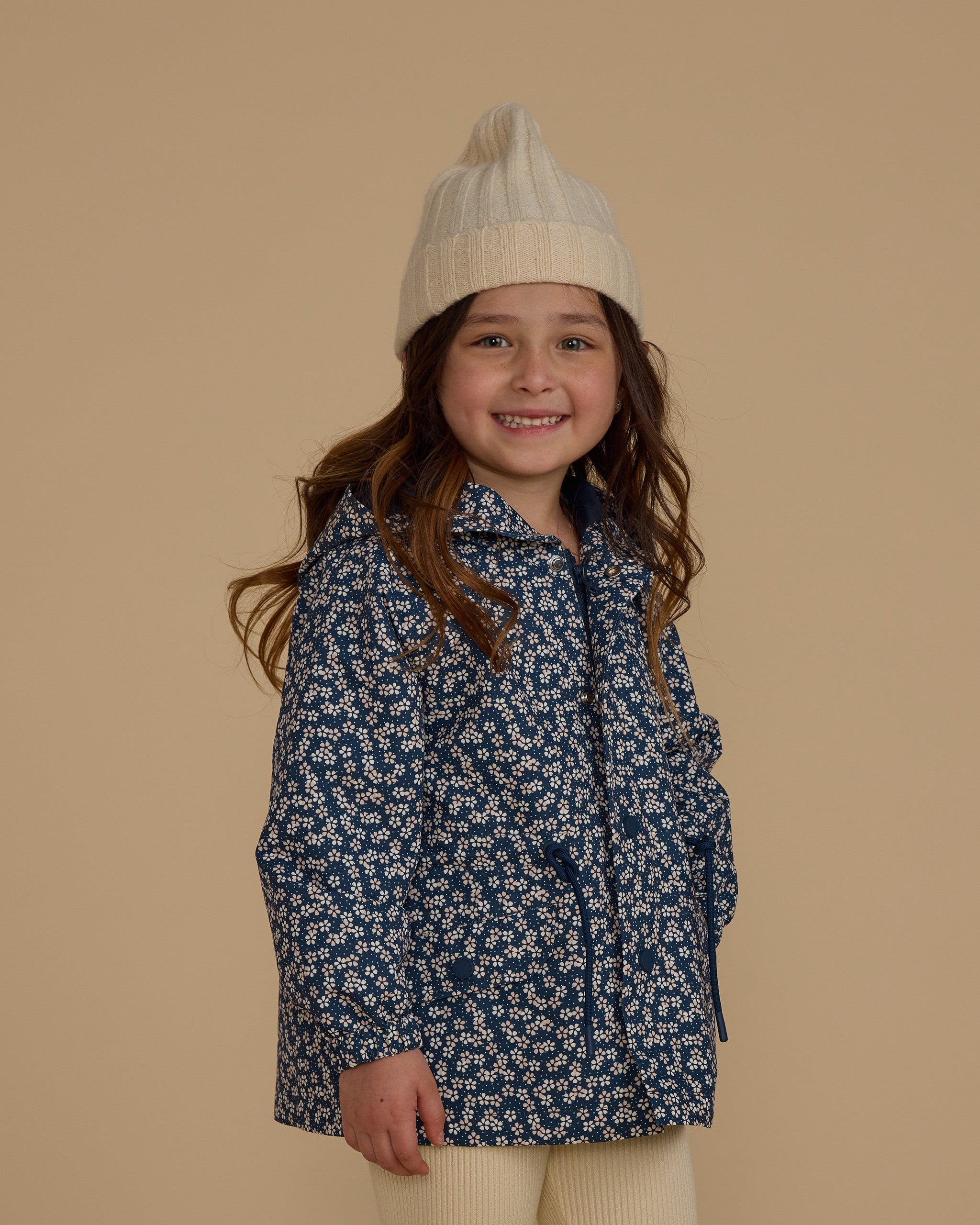 Rylee + Cru Raincoat - Blue Floral/Indigo