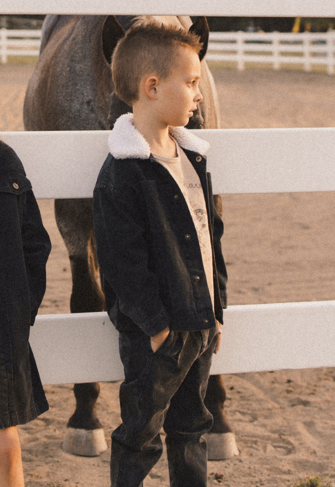 Rylee + Cru Trucker Jacket - Washed Black