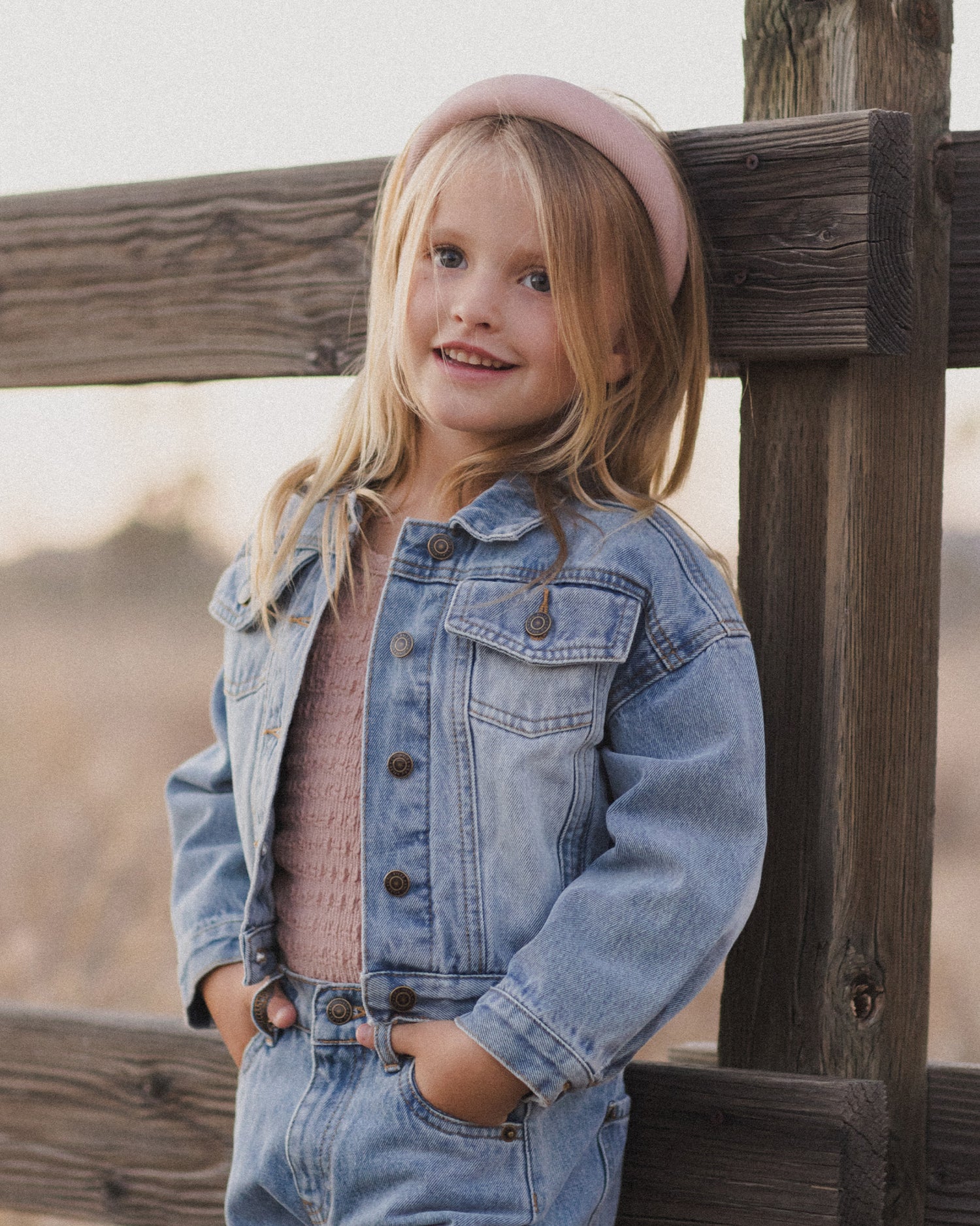 Rylee + Cru Denim Jacket - Light Washed Denim