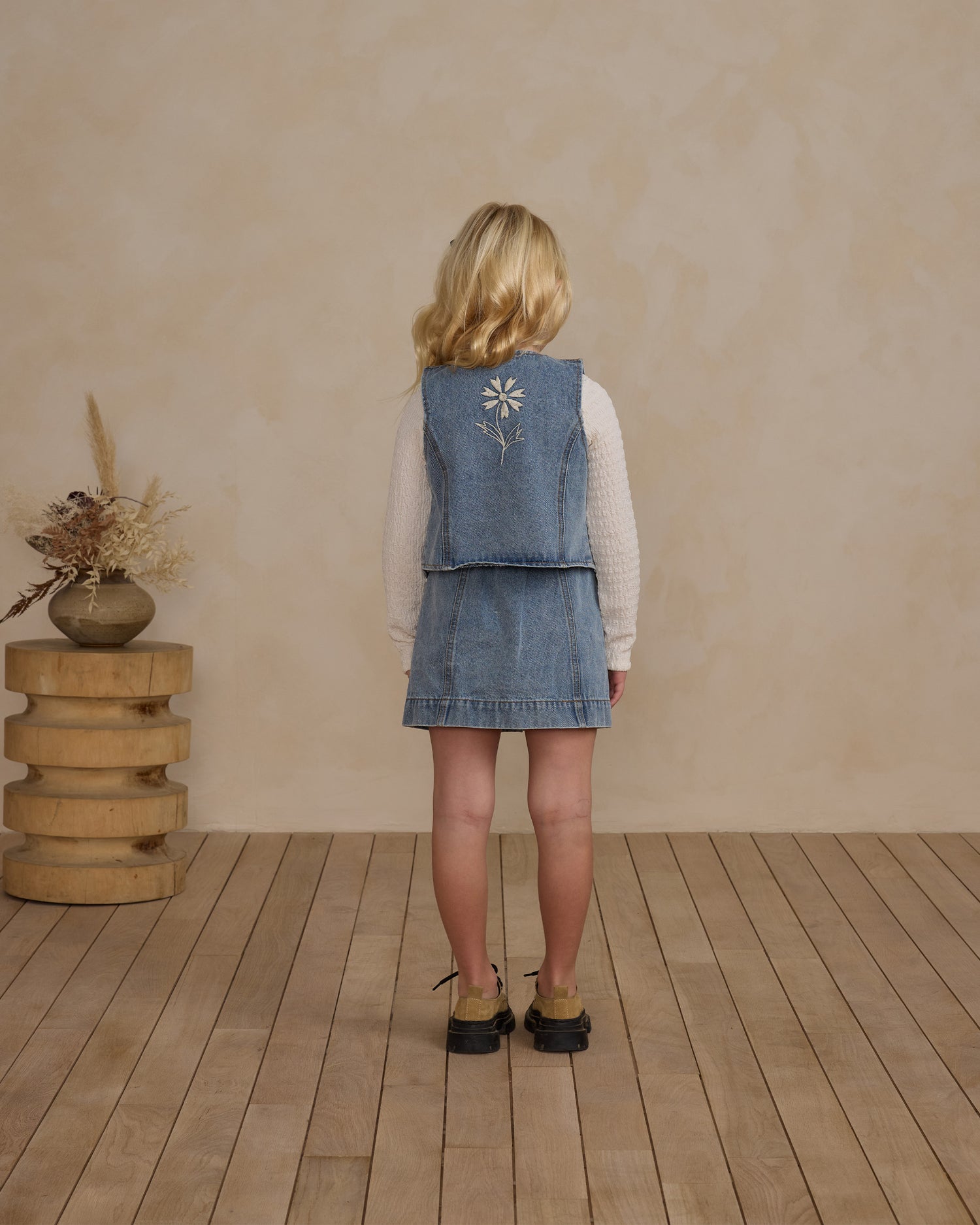 Rylee + Cru Denim Vest - Light Washed Denim