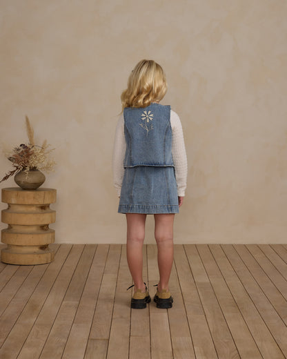 Rylee + Cru Denim Vest - Light Washed Denim