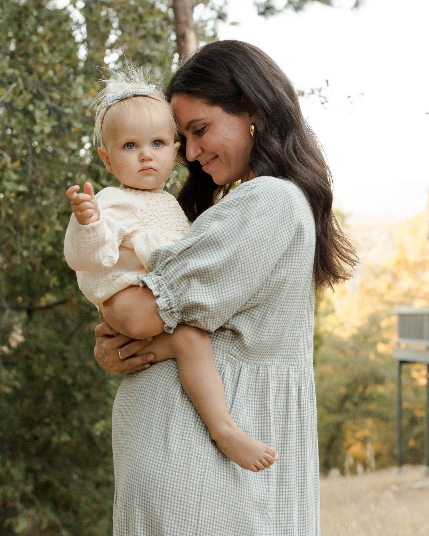 Rylee + Cru Little Knot Headband - Forest Gingham