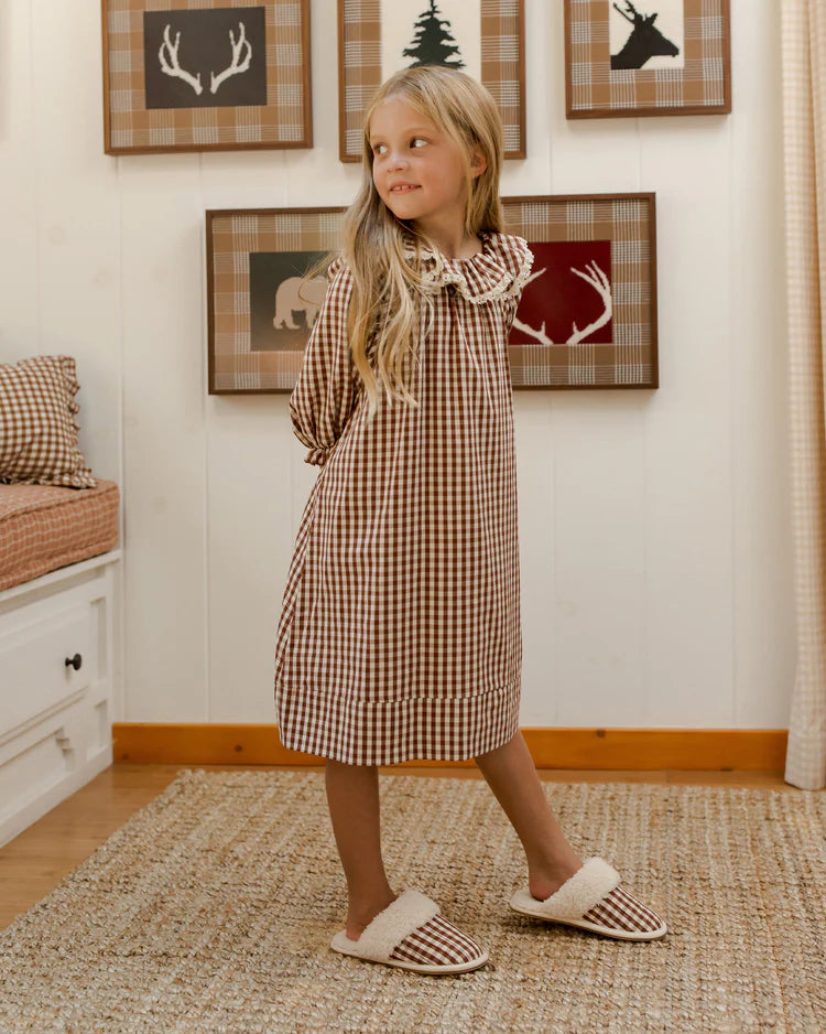 Rylee + Cru Slippers - Brick Gingham