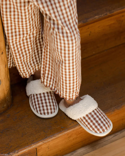 Rylee + Cru Slippers - Brick Gingham