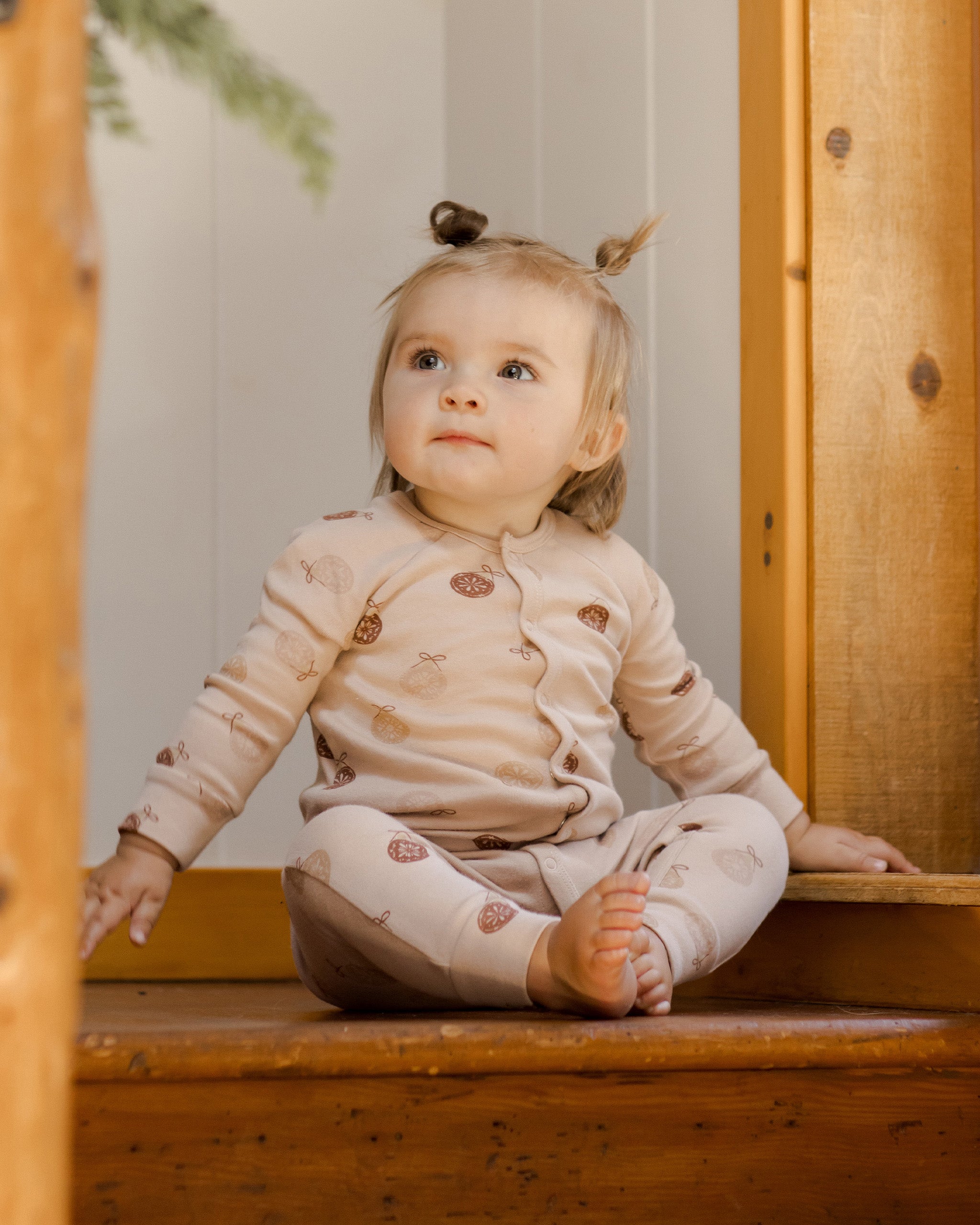 Rylee + Cru Organic Long John Pajamas - Ornaments