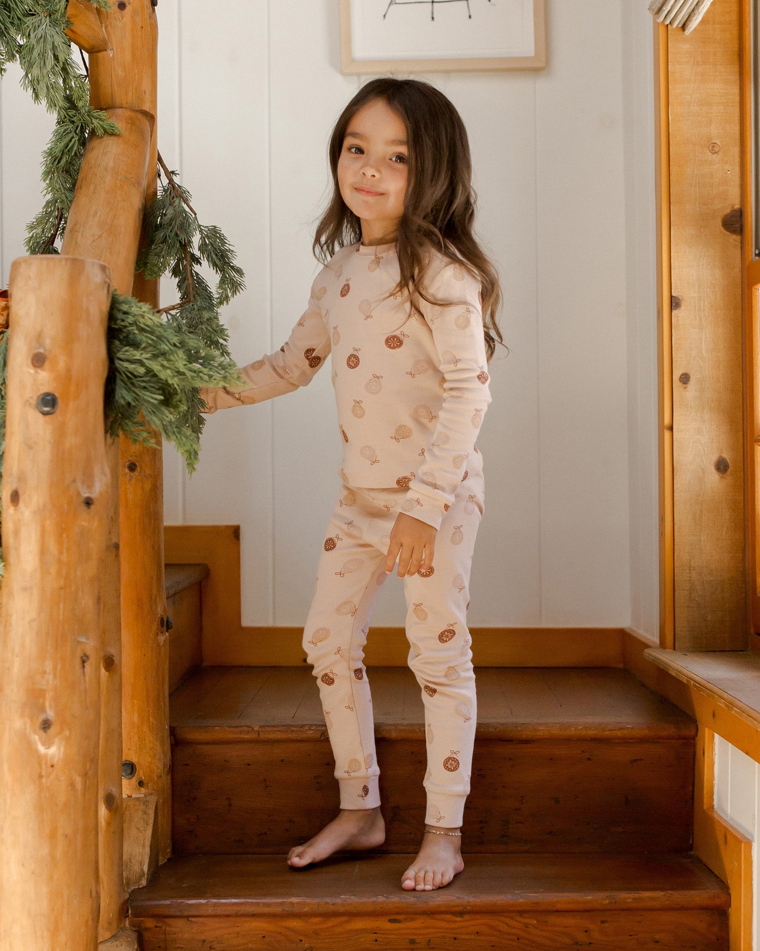 Rylee + Cru Organic Long Sleeve Pajama Set - Ornaments