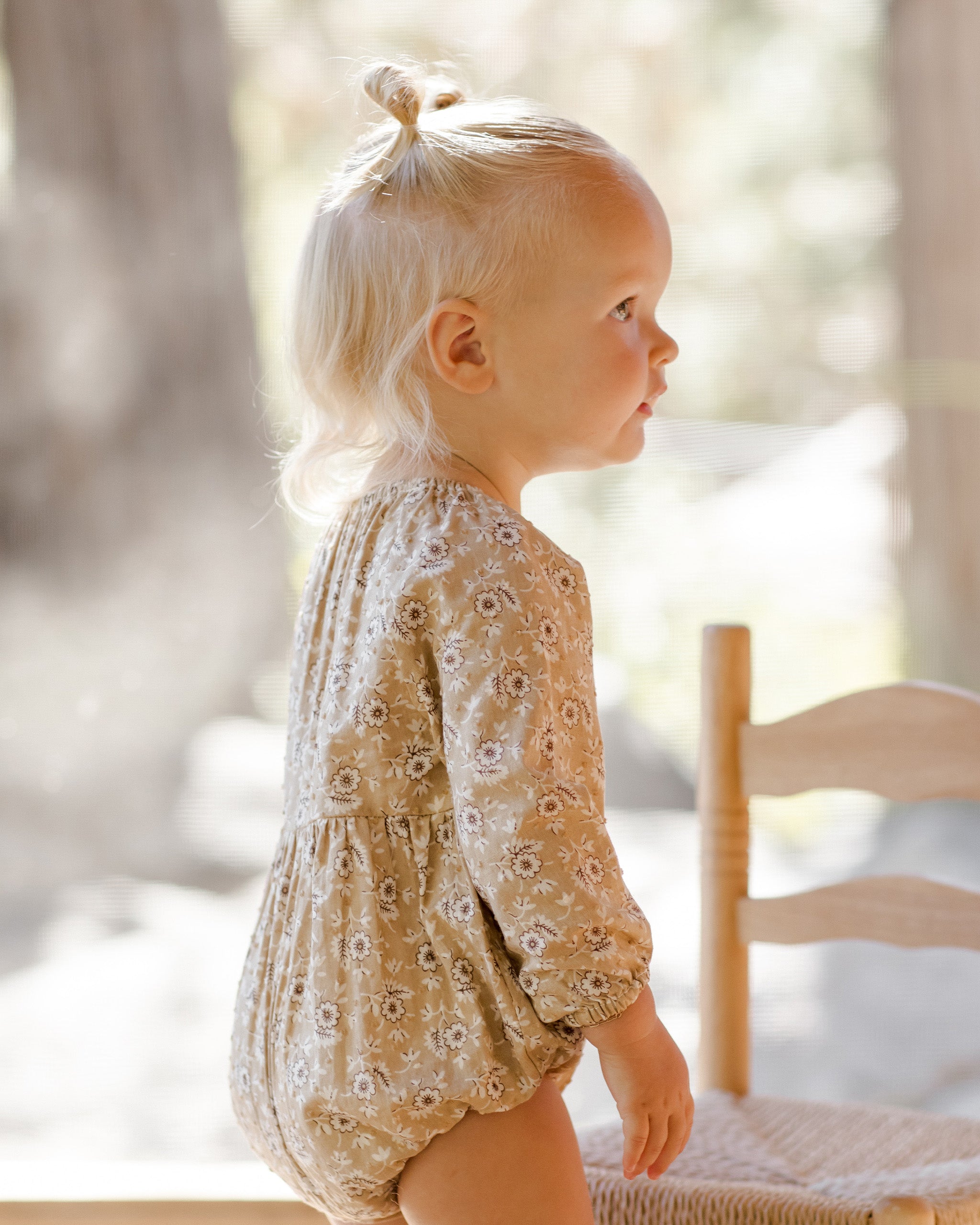 Rylee + Cru Long Sleeve Bubble Romper - Golden Fields