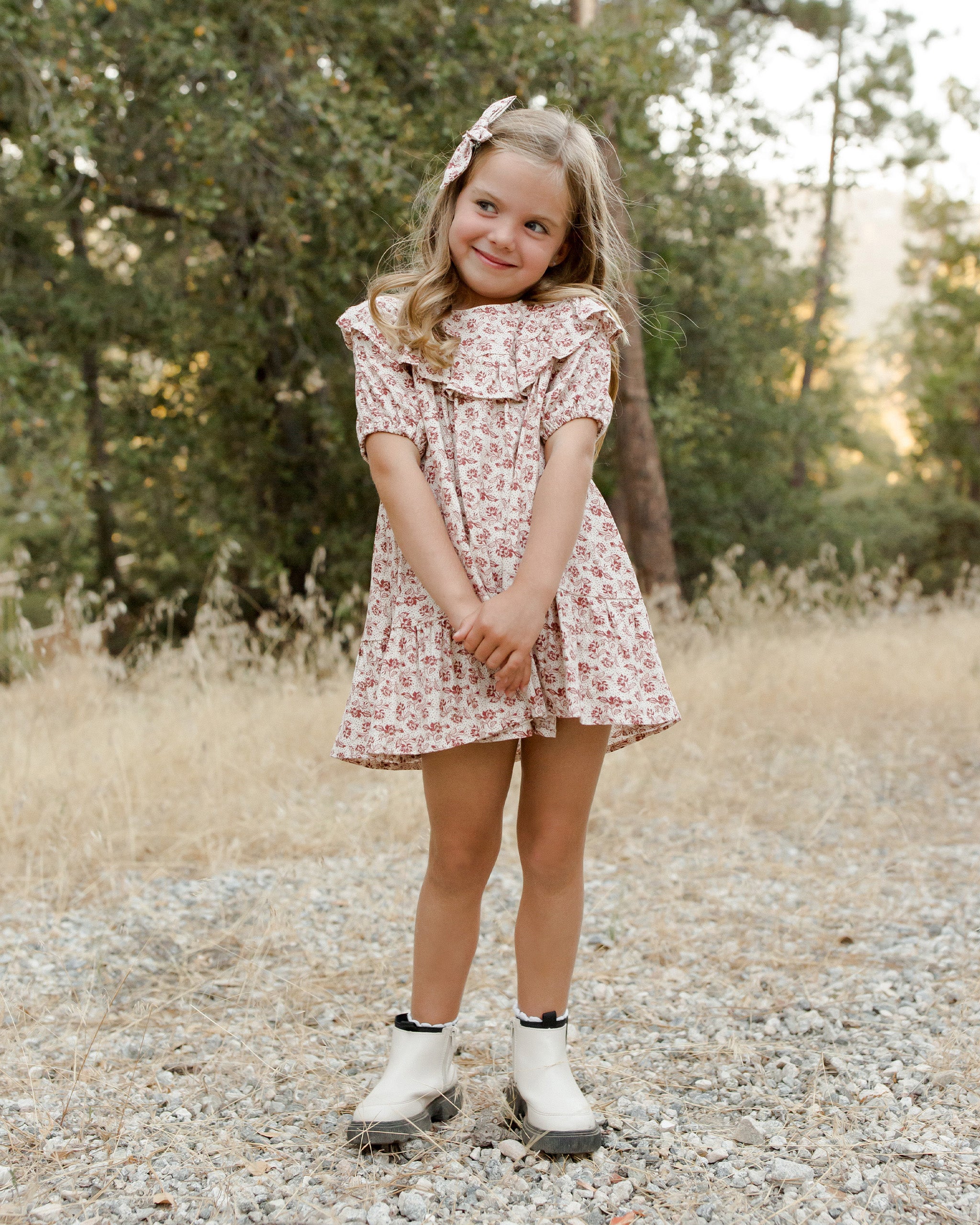 Rylee + Cru Ruffle Collar buy Floral Linen Dress