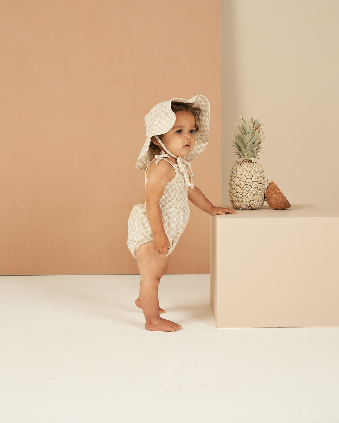 Rylee + Cru Kaia Romper - Dove Check