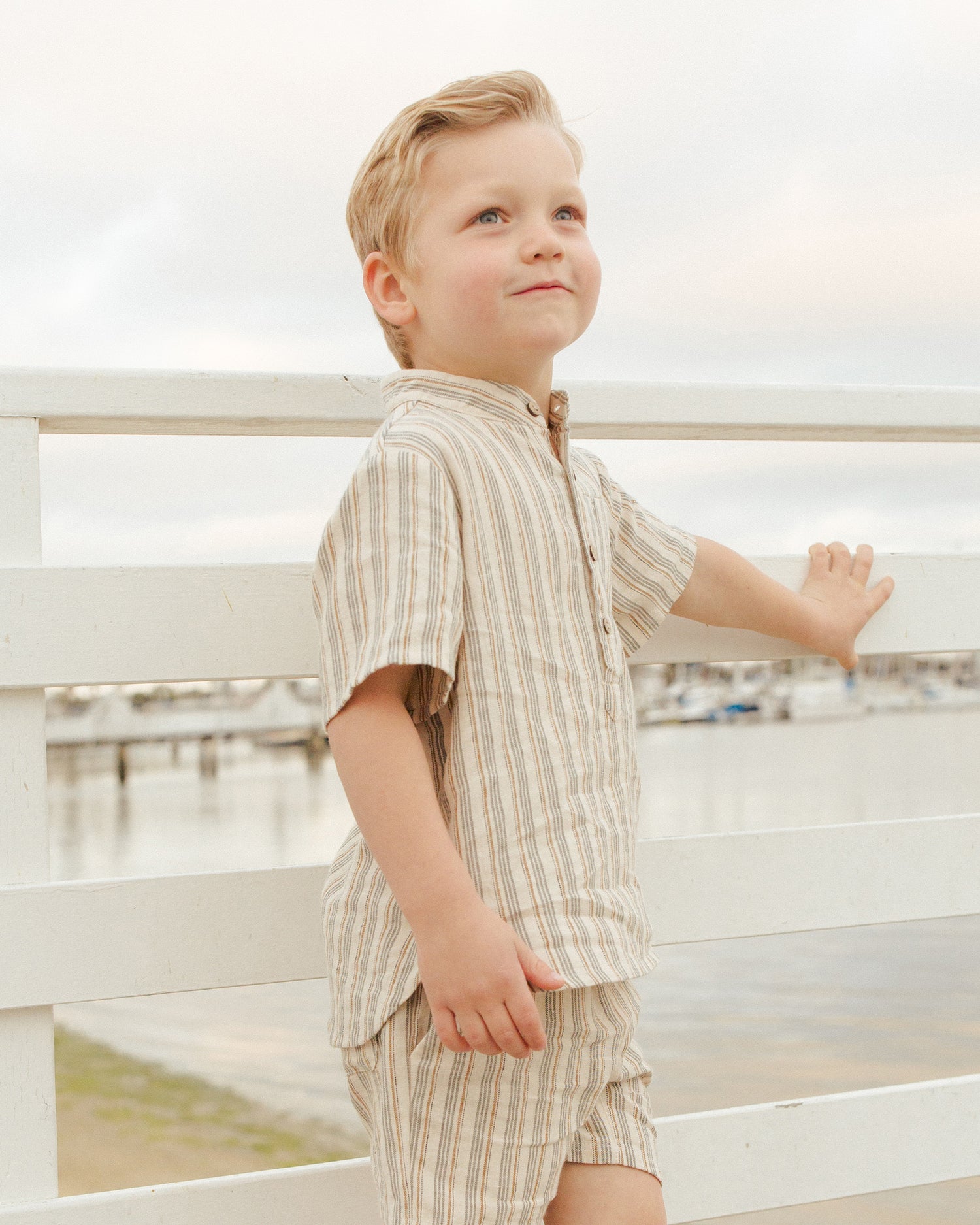 Rylee + Cru Short Sleeve Mason Shirt - Nautical Stripe