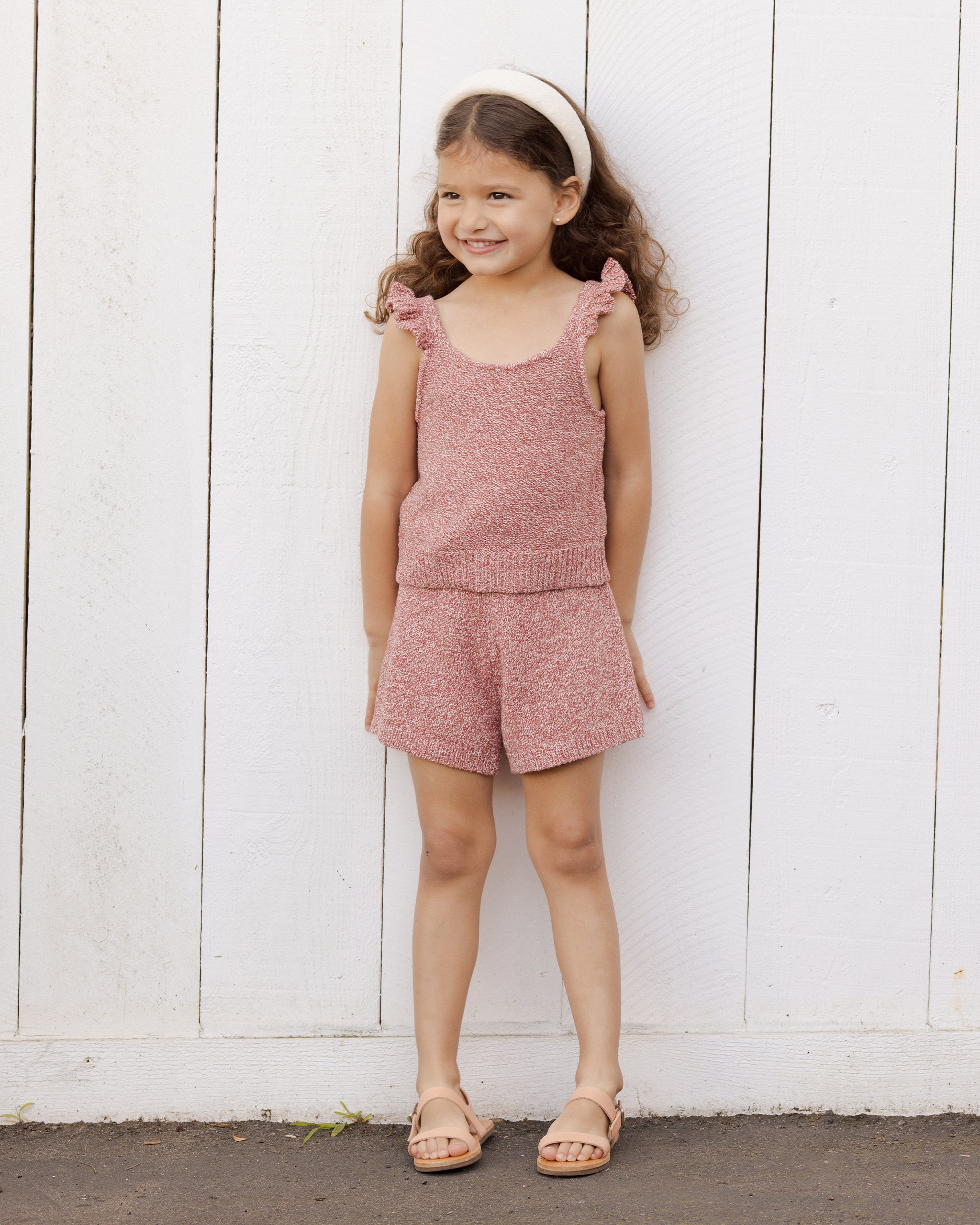 Rylee + Cru Knit Tank - Heathered Strawberry