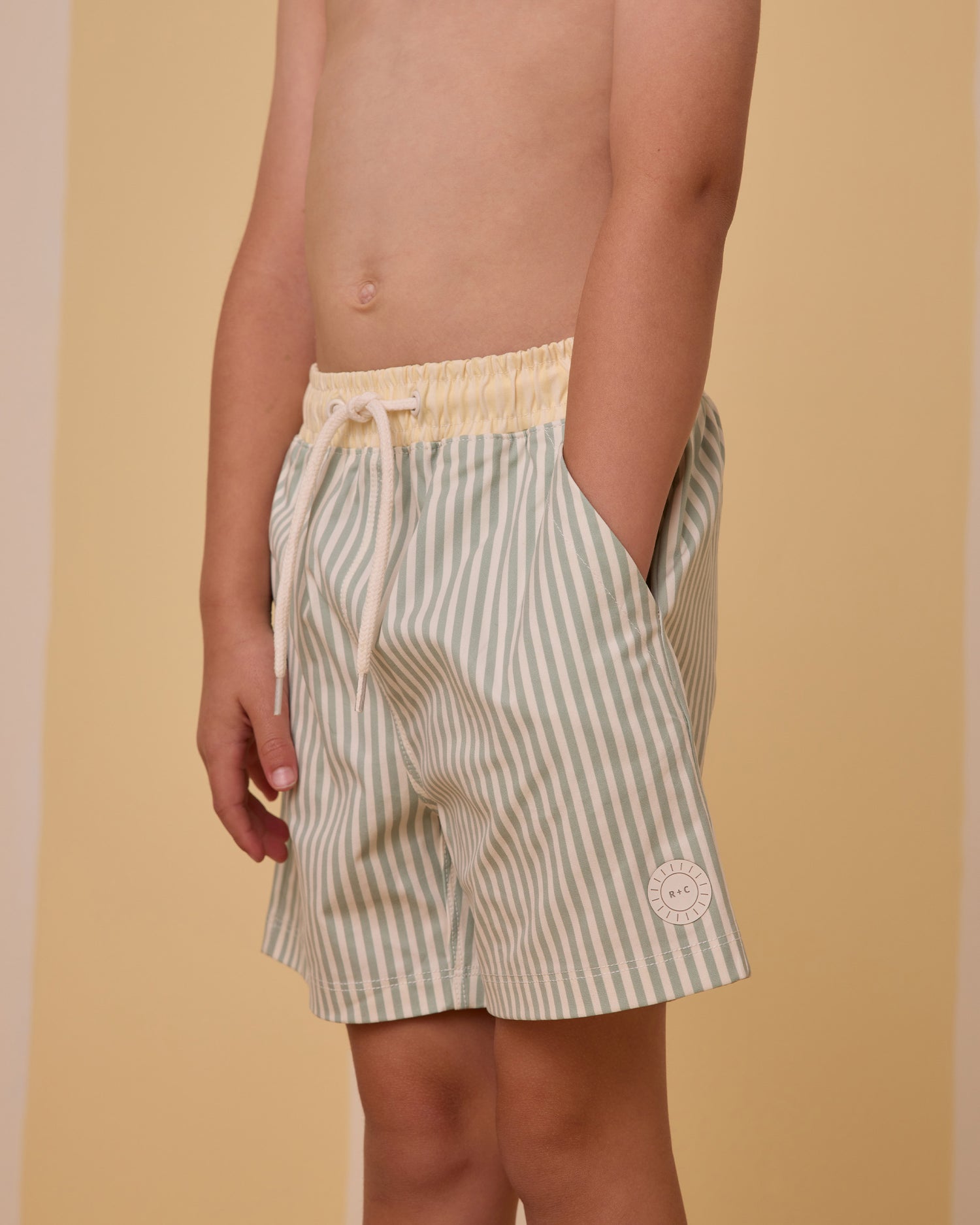 Rylee + Cru Boardshort - Sage Stripe