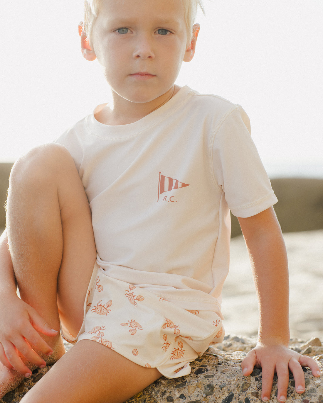 Rylee + Cru Short Sleeve Rashguard - Natural