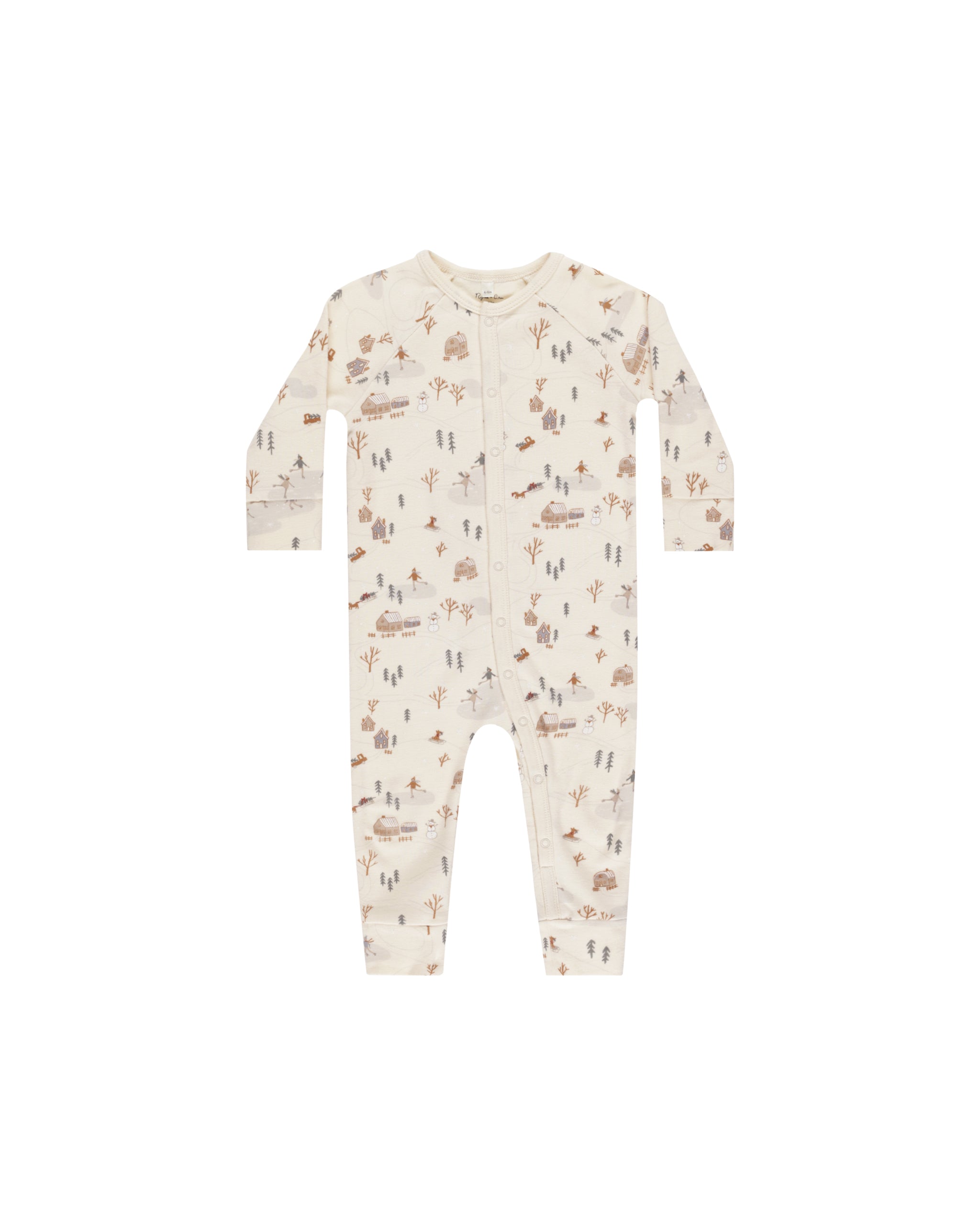 Rylee + Cru Organic Long John Pajamas - Winter Town