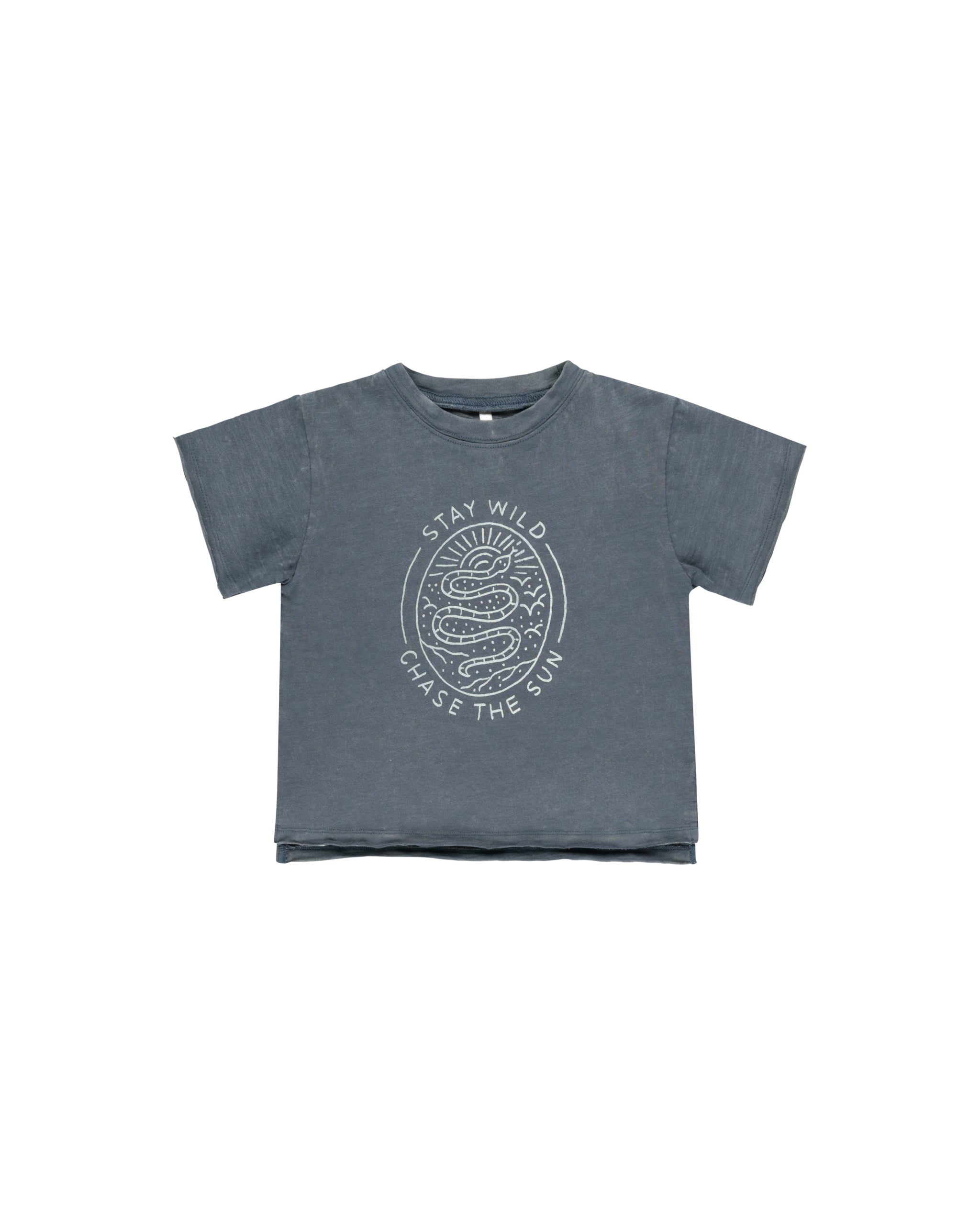 Rylee + Cru Raw Edge Tee - Stay Wild/Indigo