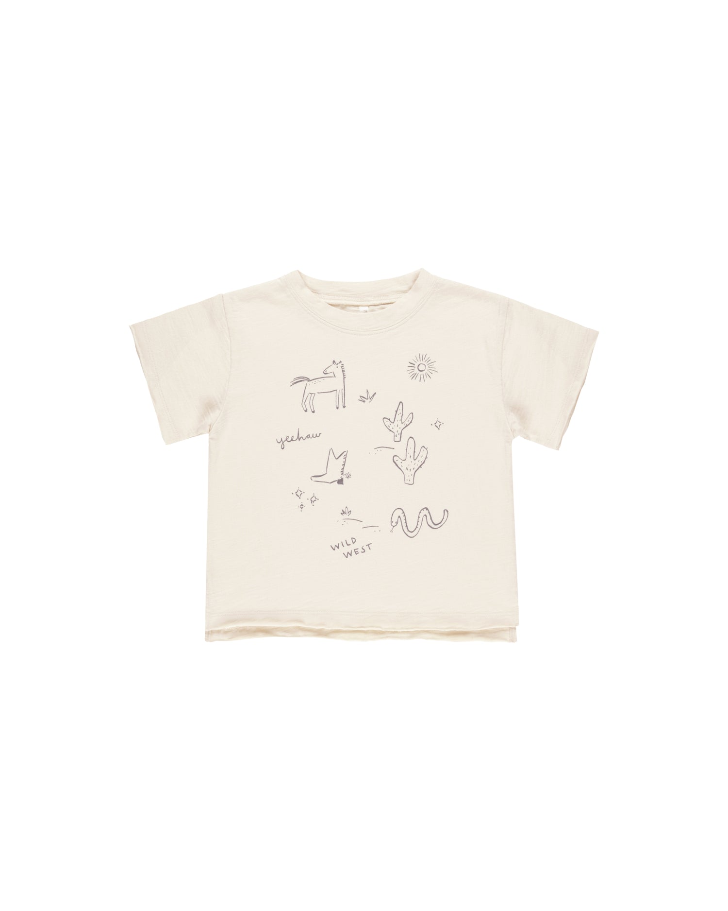 Rylee + Cru Raw Edge Tee - Wild West/Natural