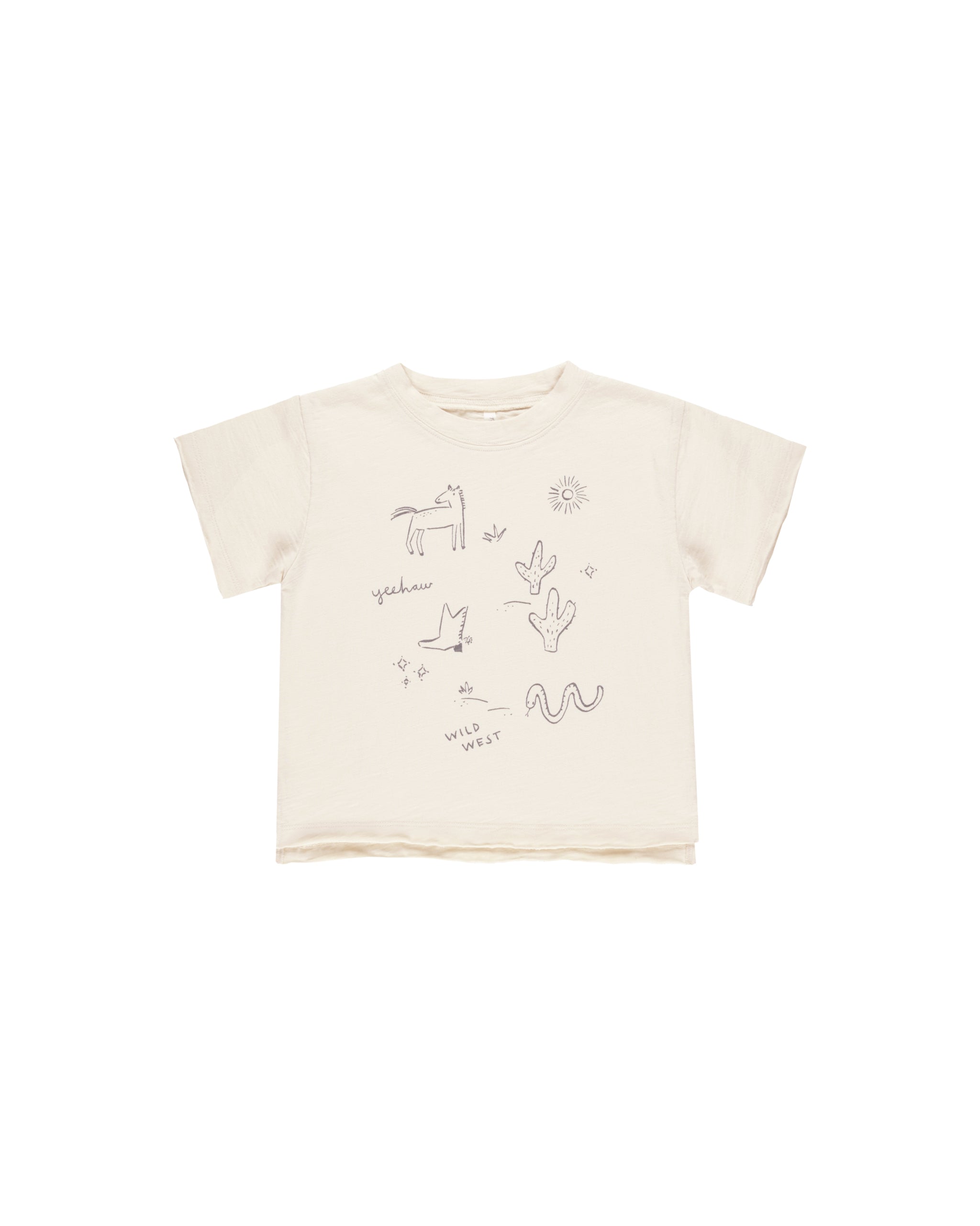 Rylee + Cru Raw Edge Tee - Wild West/Natural