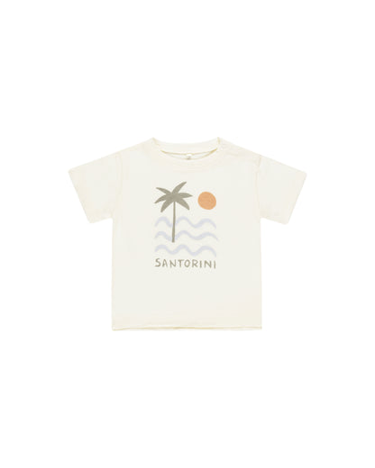 Rylee + Cru Raw Edge Tee - Santorini