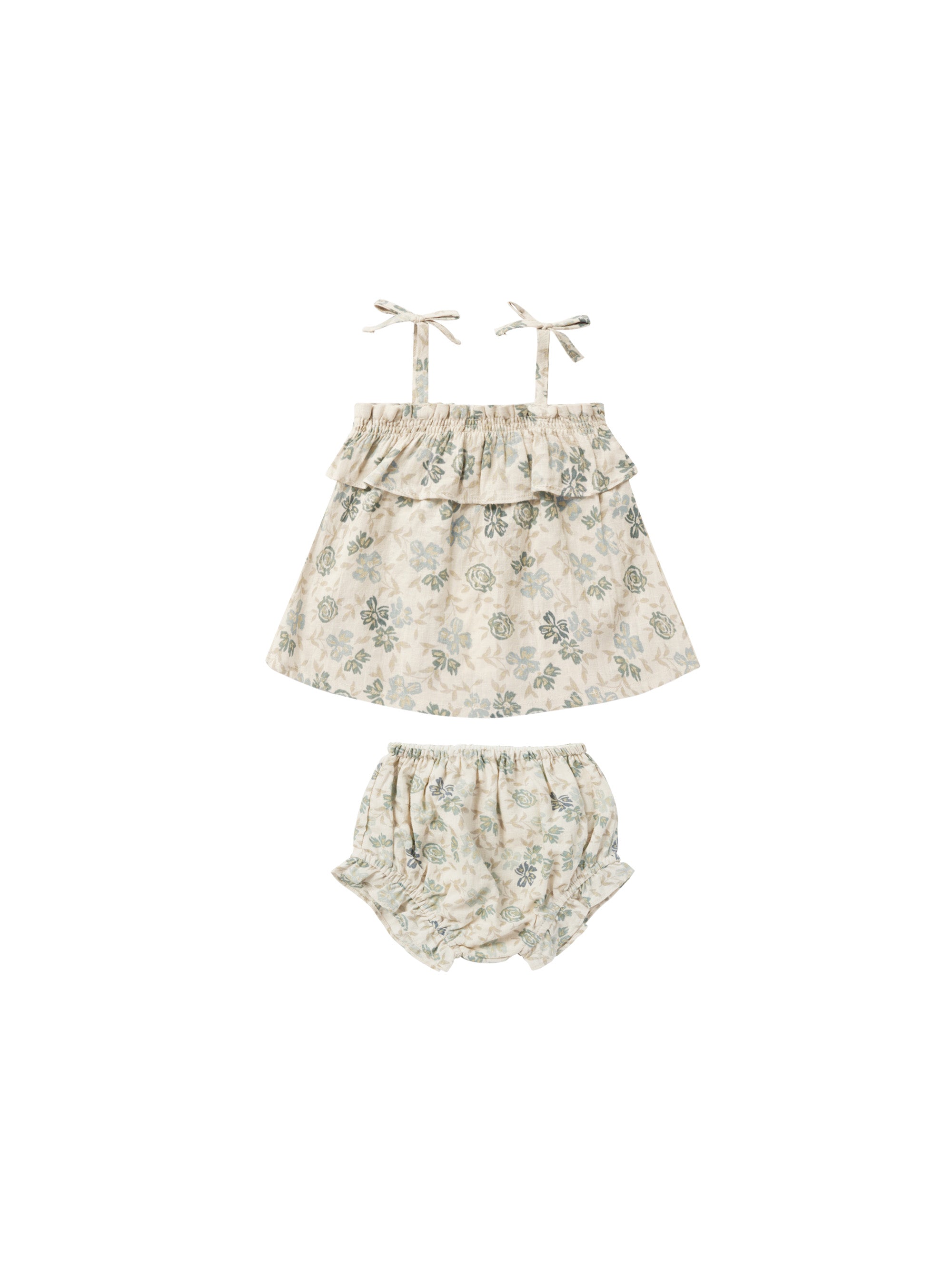 Rylee + Cru Ruffle Tube Top Set - Blue Floral