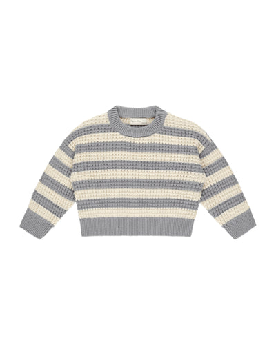 Rylee + Cru Aspen Sweater - Dusty Blue Stripe/Natural