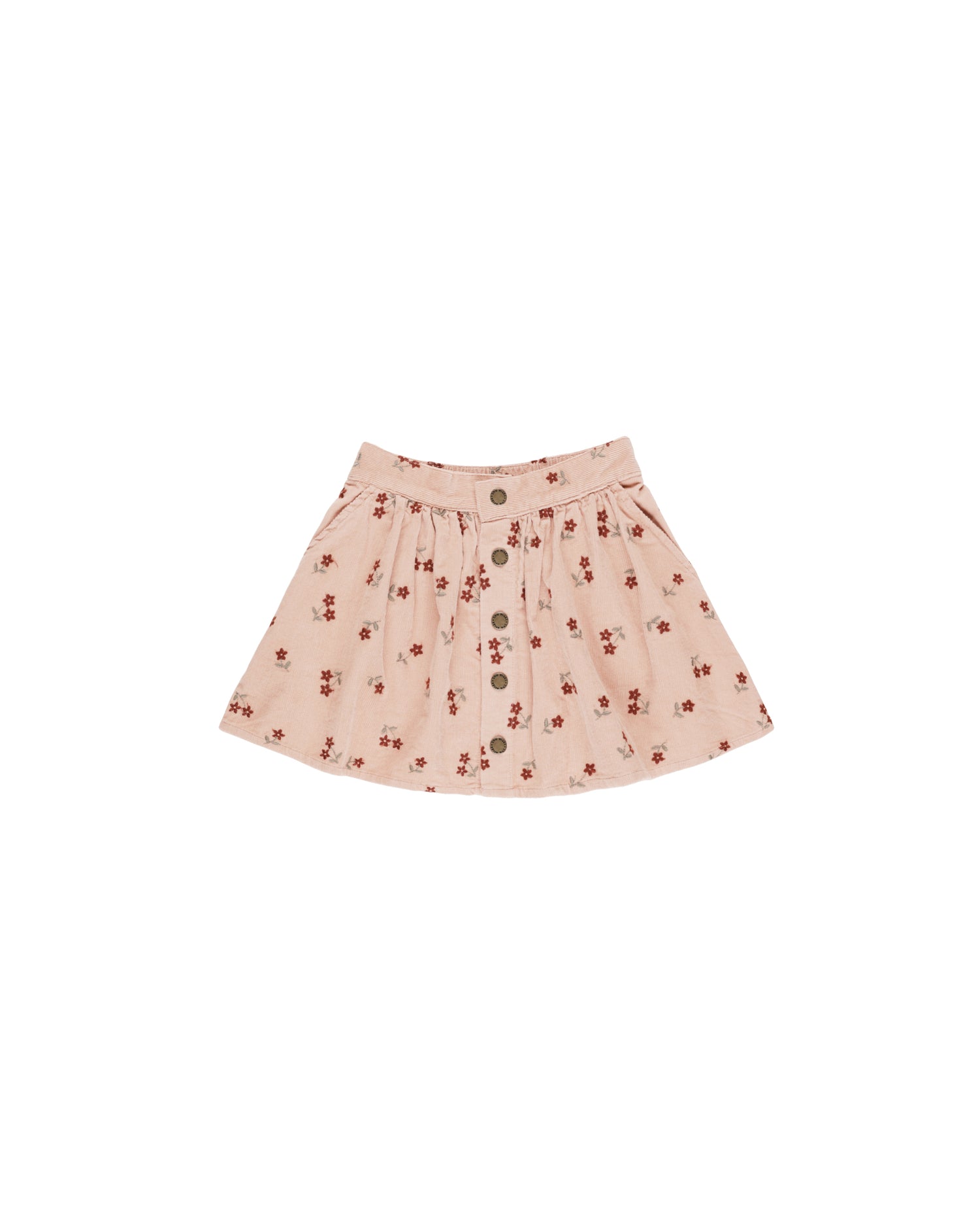 Rylee + Cru Button Front Mini Skirt - Blossom Embroidery