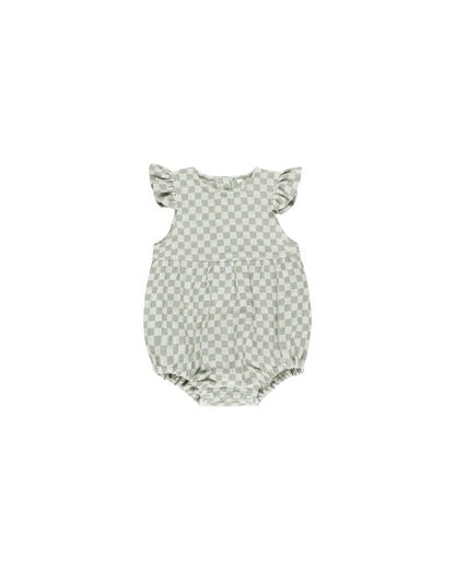 Rylee + Cru Amelia Romper - Sage Check