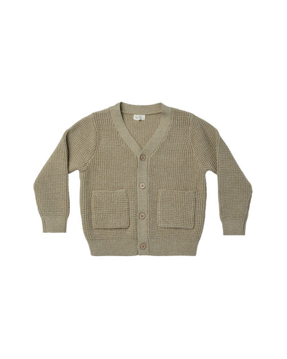 Rylee + Cru Boys Cardigan - Heathered Fern