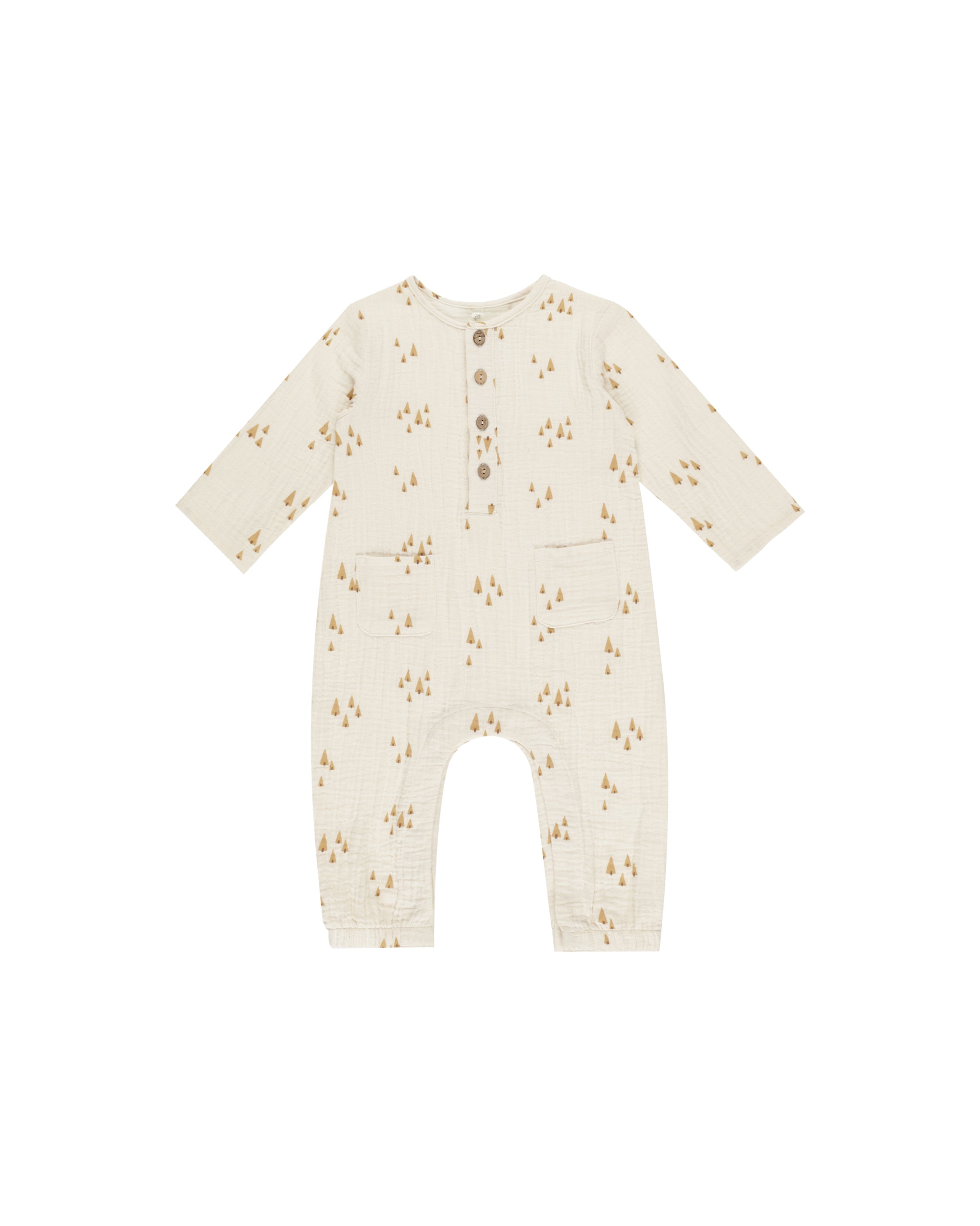 Rylee + Cru Long Sleeve Woven Jumpsuit - Trees