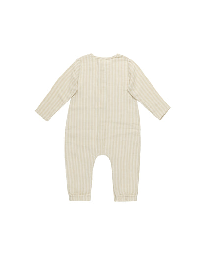 Rylee + Cru Long Sleeve Woven Jumpsuit - Champagne Stripe